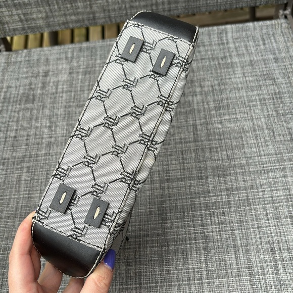 Vintage Y2K Lauren Ralph Lauren Monogram Cotton Canvas Mini Shoulder Bag - Picture 10 of 10